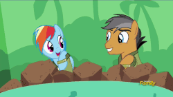 Size: 1280x721 | Tagged: safe, screencap, quibble pants, rainbow dash, pony, g4, stranger than fan fiction, animated, ball pit, gif, out of context, pounce, rock pit, shipping fuel, tackle