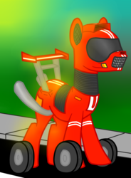 Size: 766x1042 | Tagged: safe, artist:brunoafonsosilva, oc, pony, car, cheap background, clothes, male, ponified, racing suit, stallion