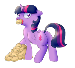 Size: 1981x1804 | Tagged: safe, artist:pucksterv, twilight sparkle, alicorn, pony, g4, burger, butt, female, food, hay burger, majestic as fuck, nom, plot, simple background, solo, that pony sure does love burgers, transparent background, twilight burgkle, twilight sparkle (alicorn)