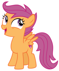 Size: 1841x2231 | Tagged: safe, artist:sketchmcreations, scootaloo, pegasus, pony, g4, marks and recreation, cute, cutealoo, cutie mark, female, filly, foal, laughing, open mouth, simple background, solo, spread wings, the cmc's cutie marks, transparent background, vector, wings