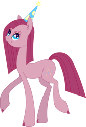Size: 2003x2953 | Tagged: safe, artist:twitchy-tremor, pinkie pie, earth pony, pony, g4, party of one, cupcake, female, food, hat, high res, party, party hat, pinkamena diane pie, simple background, solo, transparent background