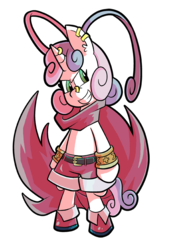 Size: 576x792 | Tagged: safe, artist:pembroke, sweetie belle, g4, disgaea, laharl, meanie belle, simple background, transparent background