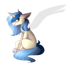 Size: 1024x860 | Tagged: safe, artist:umiimou, oc, oc only, oc:miss kat, original species, horn, paws, simple background, sitting, solo, transparent background, wings