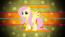 Size: 3840x2160 | Tagged: safe, artist:kiowa213, artist:laszlvfx, edit, fluttershy, pegasus, pony, g4, cute, female, high res, looking at you, mare, shyabetes, smiling, solo, spread wings, vector, wallpaper, wallpaper edit, wings