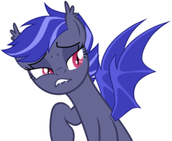 Size: 6600x5401 | Tagged: safe, artist:zee66, oc, oc only, oc:night watch, bat pony, pony, g4, absurd resolution, fangs, raised hoof, simple background, solo, spread wings, transparent background, wings