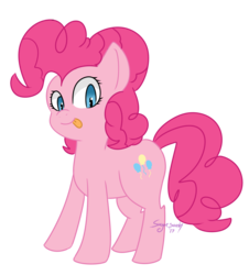 Size: 1429x1581 | Tagged: safe, artist:sugarsoosh, pinkie pie, earth pony, pony, g4, female, simple background, solo, tongue out, transparent background