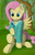 Size: 2099x3242 | Tagged: safe, artist:cluvry, fluttershy, butterfly, pegasus, pony, g4, bottomless, clothes, cute, ear fluff, female, high res, mare, partial nudity, shyabetes, smiling, solo, sweater, sweatershy, tree, willow