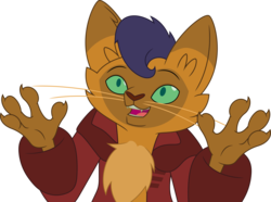 Size: 5000x3718 | Tagged: safe, artist:dashiesparkle, capper dapperpaws, abyssinian, cat, anthro, g4, my little pony: the movie, spoiler:comic, absurd resolution, chest fluff, clothes, male, open mouth, simple background, solo, transparent background, vector