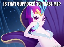 Size: 600x441 | Tagged: safe, edit, edited screencap, screencap, queen novo, seapony (g4), g4, my little pony: the movie, bored, collar, cropped, crown, eyelashes, eyeshadow, female, fin wings, fins, floppy ears, flowing mane, frown, glowing, image macro, jewelry, leaning, lidded eyes, looking at you, makeup, meme, memeful.com, ocean, open mouth, purple eyes, raised eyebrow, regalia, seaquestria, seriously, sitting, solo, squishy cheeks, subtitles, talking, throne, throne room, unamused, underwater, water, wings
