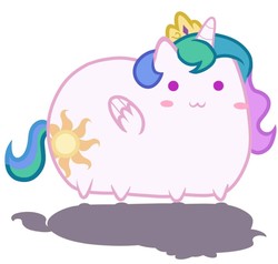 Size: 900x856 | Tagged: safe, artist:bluse, princess celestia, g4, :3, chibi, female, pusheen, solo