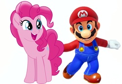 Size: 1564x1080 | Tagged: safe, edit, pinkie pie, g4, my little pony: the movie, 2017, crossover, crossover shipping, male, mario, mariopie, shipping, super mario bros., super mario odyssey