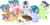 Size: 8065x4057 | Tagged: dead source, safe, artist:pink1ejack, cucumber seed, kettle corn, mocha berry, pipsqueak, rumble, skeedaddle, tulip swirl, pony, g4, marks and recreation, my little pony: friendship is magic, absurd resolution, colt, female, filly, looking at you, male, simple background, smiling, transparent background, vector