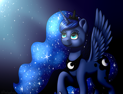 Size: 1516x1150 | Tagged: safe, artist:deltahedgehog, princess luna, alicorn, pony, g4, cute, female, gradient background, mare, smiling, solo, wings