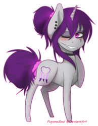 Size: 531x686 | Tagged: safe, artist:fuyonasoul, oc, oc only, oc:wicked silly, pony, unicorn, blushing, one eye closed, simple background, smiling, solo, transparent background, wink