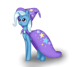 Size: 2350x2198 | Tagged: safe, artist:deltahedgehog, trixie, pony, unicorn, g4, cape, clothes, cute, female, hat, high res, mare, simple background, solo, stars, trixie's cape, trixie's hat, white background