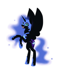 Size: 2230x2989 | Tagged: safe, artist:deltahedgehog, nightmare moon, alicorn, pony, g4, cute, female, high res, mare, rearing, simple background, smiling, solo, white background, wings