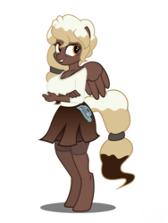 Size: 600x800 | Tagged: safe, artist:flash equestria photography, oc, oc only, oc:sweet mocha, pegasus, anthro, unguligrade anthro, g4, big breasts, breasts, clothes, compression shorts, crossed arms, female, freckles, mare, pleated skirt, show accurate, show accurate anthro, simple background, skirt, solo, spread wings, transparent background, wings