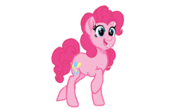 Size: 1280x800 | Tagged: safe, artist:pzpthfangirl, pinkie pie, earth pony, pony, g4, female, happy, simple background, smiling, solo, white background
