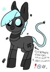 Size: 442x633 | Tagged: safe, artist:nootaz, oc, oc only, oc:discord pony, earth pony, pony, robot, robot pony, exclamation point, reference sheet, solo