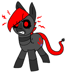 Size: 549x595 | Tagged: safe, artist:nootaz, oc, oc only, oc:discord pony, earth pony, pony, robot, robot pony, angry, simple background, transparent background