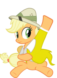 Size: 291x400 | Tagged: safe, applejack, g4, clue, colonel mustard, color, crossover, hat, pith helmet, simple background, transparent background, vector, yellow