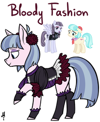 Size: 807x987 | Tagged: safe, artist:fusionsofponies, artist:milchik, coco pommel, inky rose, earth pony, pegasus, pony, g4, female, fusion, goth, mare