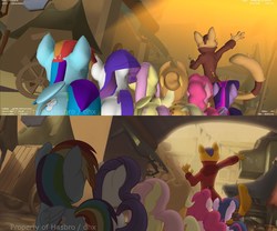 Size: 1920x1600 | Tagged: safe, applejack, capper dapperpaws, fluttershy, pinkie pie, rainbow dash, rarity, twilight sparkle, alicorn, earth pony, pegasus, pony, unicorn, anthro, g4, my little pony: the movie, 2016, anthro with ponies, applebutt, balloonbutt, butt, comparison, female, flutterbutt, mane six, mare, plot, plot pair, rainbutt dash, rearity, twibutt, twilight sparkle (alicorn)