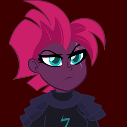 Size: 800x800 | Tagged: dead source, safe, artist:wubcakeva, tempest shadow, equestria girls, g4, my little pony: the movie, armor, equestria girls-ified, eye scar, faux hawk, female, scar, scar on the wrong side, solo