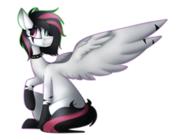 Size: 3952x3050 | Tagged: safe, artist:umiimou, oc, oc only, oc:emala jiss, pegasus, pony, female, high res, mare, simple background, sitting, solo, transparent background