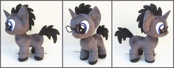Size: 1890x743 | Tagged: safe, artist:lilmoon, oc, oc only, oc:smart glasses, pony, unicorn, glasses, irl, male, photo, plushie, solo, stallion