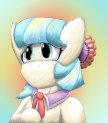 Size: 4358x4957 | Tagged: safe, artist:firefanatic, coco pommel, earth pony, pony, g4, absurd resolution, bust, cute, female, fluffy, smiling, solo