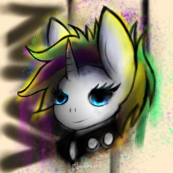 Size: 800x800 | Tagged: safe, artist:wolfkrft, rarity, pony, g4, it isn't the mane thing about you, alternate hairstyle, bust, female, portrait, punk, raripunk, solo