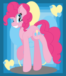 Size: 1024x1178 | Tagged: safe, artist:thatredpanda31, pinkie pie, earth pony, pony, g4, cute, diapinkes, female, one eye closed, smiling, solo, wink