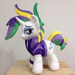 Size: 960x960 | Tagged: safe, artist:burgunzik, rarity, pony, g4, alternate hairstyle, irl, photo, plushie, punk, raripunk, solo