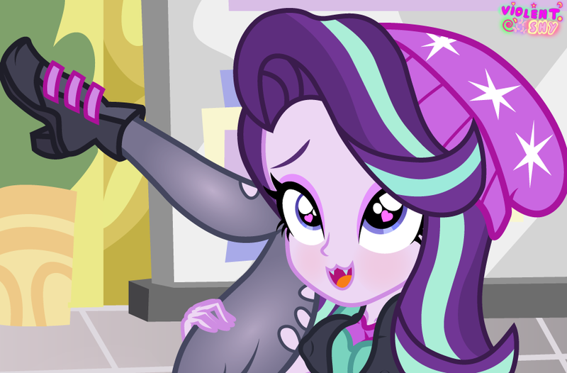 2364215 - safe, artist:lou, starlight glimmer, pony, unicorn, g4, awkward,  female, looking away, mare, meme, monkey puppet, nervous, ponified meme,  shifty eyes, solo, sweat - Derpibooru