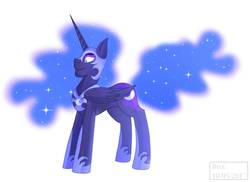 Size: 1778x1296 | Tagged: safe, artist:sluggies-tree, nightmare moon, g4, female, simple background, solo, white background