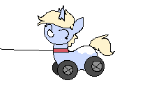 Size: 211x123 | Tagged: safe, artist:nootaz, oc, oc only, oc:nootaz, original species, pony, unicorn, wheelpone, animated, collar, cute, eyes closed, female, gif, head tilt, headbob, leash, mare, nootabetes, nootaz is trying to murder us, simple background, smiling, solo, transparent background
