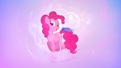 Size: 2560x1440 | Tagged: safe, artist:tochasedawn, edit, pinkie pie, earth pony, pony, g4, female, looking at you, mare, solo, vector, wallpaper, wallpaper edit