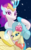 Size: 1200x1920 | Tagged: safe, artist:theroyalprincesses, princess skystar, queen novo, seapony (g4), g4, my little pony: the movie, bioluminescent, blue eyes, blue mane, bubble, collar, crown, cute, digital art, dorsal fin, eyelashes, eyeshadow, female, fin, fin wings, fins, floppy ears, flower, flower in hair, glowing, jewelry, lidded eyes, like mother like daughter, like parent like child, looking at you, makeup, mother and daughter, necklace, ocean, pearl necklace, purple eyes, regalia, seaquestria, signature, smiling, smiling at you, smirk, swimming, underwater, water, wings