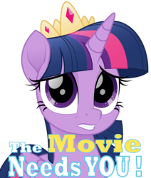Size: 4338x5109 | Tagged: safe, artist:amarthgul, twilight sparkle, alicorn, pony, g4, my little pony: the movie, absurd resolution, bronybait, female, hype, join the herd, movie accurate, sad, simple background, solo, transparent background, twilight sparkle (alicorn), vector, woobie