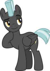 Size: 2128x3000 | Tagged: safe, artist:chainchomp2, thunderlane, pegasus, pony, g4, marks and recreation, .svg available, high res, hoof on chin, looking back, male, simple background, solo, stallion, thinking, transparent background, vector