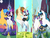 Size: 960x720 | Tagged: safe, artist:owocrystalcatowo, oc, oc only, oc:blue lightning, oc:crystal heart, oc:dusk light, oc:prince sun, oc:shy heart, oc:sweet heart, alicorn, pony, female, hug, male, mare, offspring, parent:king sombra, parent:pound cake, parent:princess celestia, parent:princess flurry heart, parent:scootaloo, parents:celestibra, parents:oc x oc, parents:poundflurry, shipping, stallion, straight, winghug