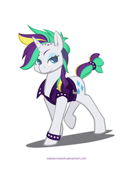 Size: 773x1000 | Tagged: safe, artist:robbiecave, rarity, pony, unicorn, g4, it isn't the mane thing about you, alternate hairstyle, clothes, female, mare, punk, raripunk, short hair, solo