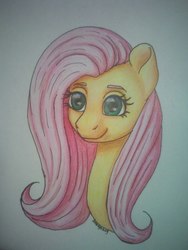 Size: 780x1040 | Tagged: safe, artist:deltahedgehog, derpibooru exclusive, fluttershy, pegasus, pony, g4, bust, cute, female, looking at you, mare, portrait, smiling, solo