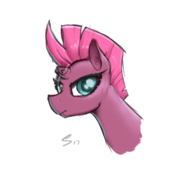 Size: 710x710 | Tagged: safe, artist:selenophile, derpibooru exclusive, tempest shadow, g4, my little pony: the movie, broken horn, bust, female, horn, looking at you, portrait, solo