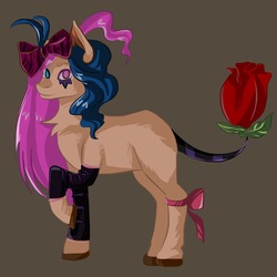 Size: 1200x1200 | Tagged: safe, artist:stardustadoptions, bow, female, flower, solo