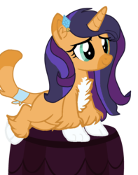Size: 758x960 | Tagged: safe, artist:flakyporcupine1989, oc, oc only, oc:jewel fur, hybrid, pony, sphinx, unicorn, g4, my little pony: the movie, capperity, female, offspring, parent:capper dapperpaws, parent:rarity, parents:capperity, simple background, solo, transparent background
