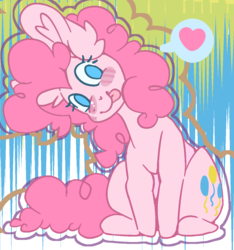 Size: 1115x1190 | Tagged: safe, artist:segen360, pinkie pie, earth pony, pony, g4, cute, female, heart, looking at you, mare, solo, tongue out