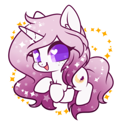 Size: 800x800 | Tagged: safe, artist:snow angel, oc, oc only, pony, unicorn, chibi, commission, female, heart eyes, looking at you, mare, simple background, smiling, solo, transparent background, wingding eyes