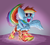 Size: 5622x5114 | Tagged: safe, artist:firefanatic, rainbow dash, g4, absurd resolution, carpet, clothes, cute, dashabetes, electricity, female, fluffy, messy mane, smiling, socks, solo, striped socks